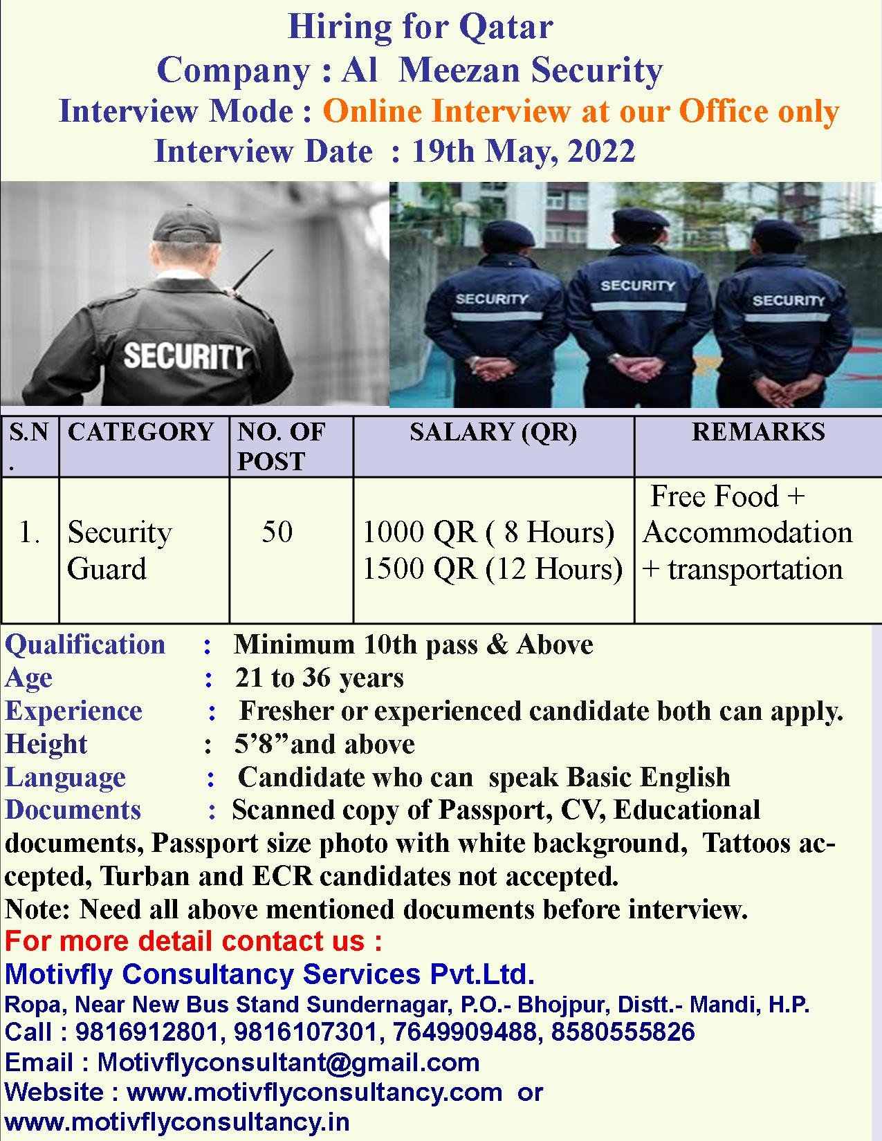 Security Jobs in Qatar Al Meezan Security