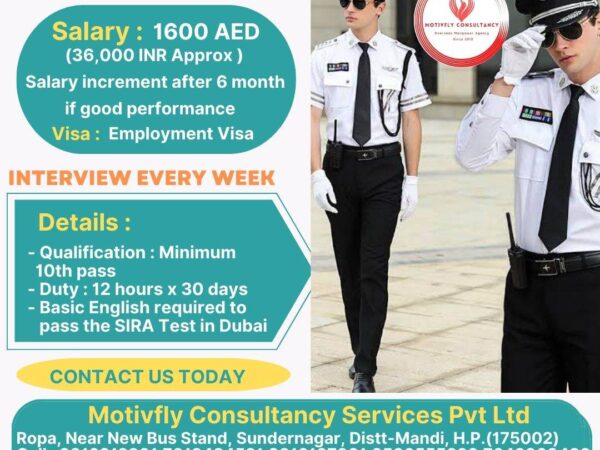 Security Guard Jobs in Dubai for Male & Female