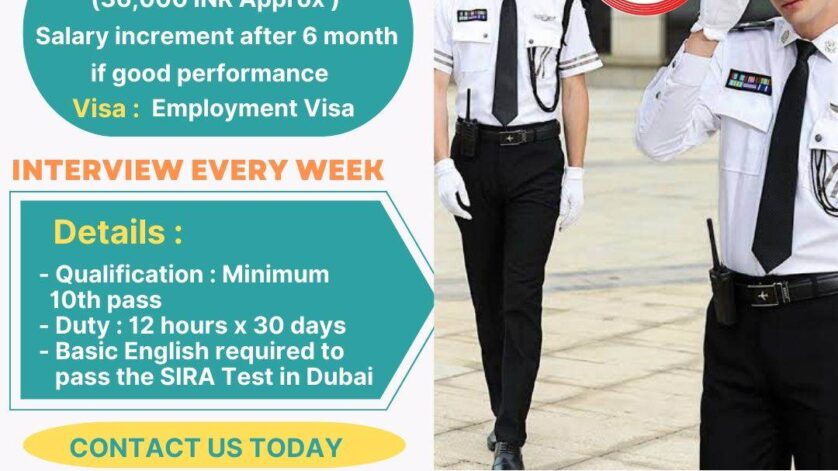 Security Guard Jobs in Dubai for Male & Female