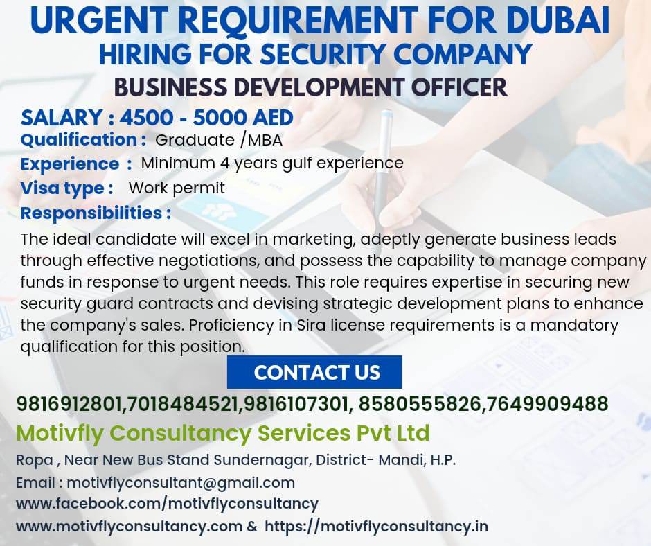 Business Development Officer Jobs in Dubai 