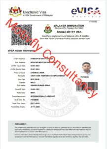 Ashish Kumar Rana - Malaysia Work permit